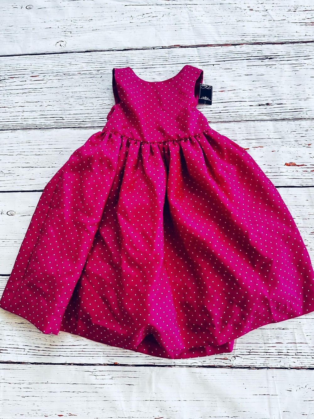 Girls Fuchsia Pink Polka Dot Party Dress! Size 6